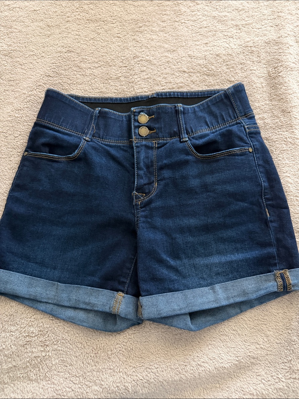 Apt. 9 Dark Blue Rolled-Hem Denim Shorts